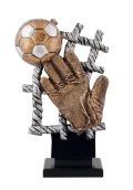 Trofeo red con guante de fútbol-1 Thumb