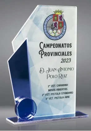 Trapeze Kristall-Trophäe investiert Farbe gedruckt Aluminiumträger