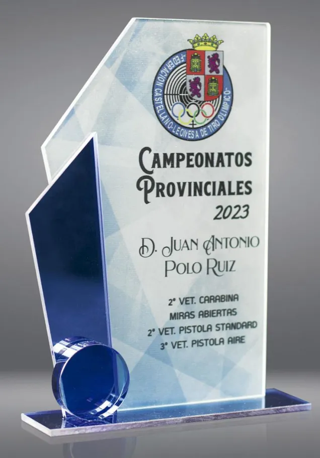 Trapeze Kristall-Trophäe investiert Farbe gedruckt Aluminiumträger