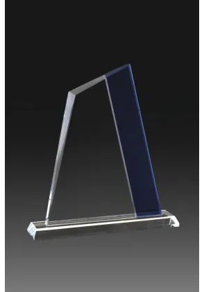 Kristalltrophäe blau-Glas geformte Kerze bicolor, rechteckigen Basis
