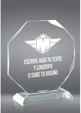 Octagonal Kristalltrophäe rechteckigen Basis