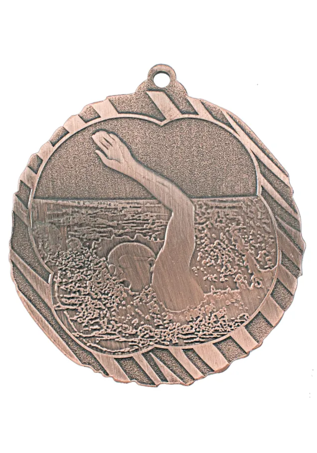 Schwimmen Medaille in Hochrelief CO2