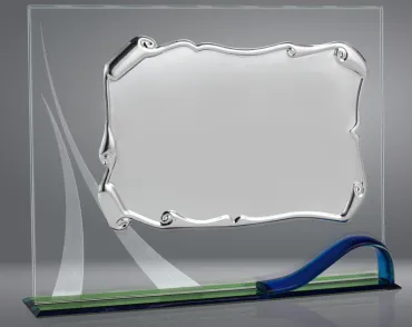 Methacrylate rechteckigen Platte Gold trim