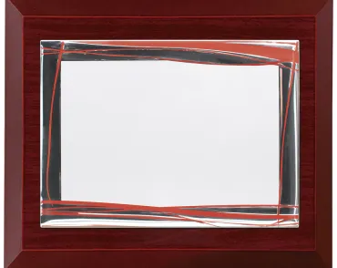 Alpaka-Tribut-Platte mit rechteckigen und Doppelrahmen