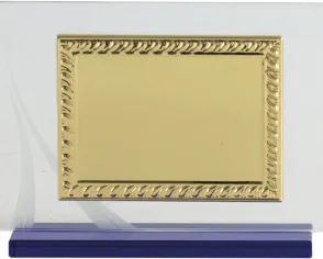 Tribut rechteckigen Glasplatte mit Gold und Silber Rahmen geschnitzt Spalte auf der Seite