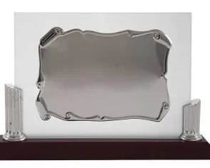 förmigen Glasplatte Tribut Pergament mit zwei Sidebars