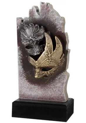 Trophäe Metallmaske und Harlekin